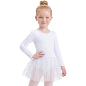 image:imageStelle Ballet Leotards for Girls Long Sleeve Dance Leotard with Sequin Tulle Tutu Skirt Toddler Ballerina OutfitWhite