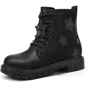 image:imageStelle Combat Boots for Girls Star Print Boots with Side ZipperBlack