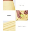image:imageStelle 14 Womens ALine Tennis Skirt High Waisted Golf Skort with PocketsLemon Butter