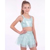image:imageStelle Girls Skirt with Gymnastic Short Metallic Dance Tulle SkortLight Blue