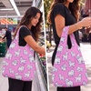 image:imageStelle Lightweight Reusable Grocery Bag with Handles Ripstop Nylon Foldable Tote Shopping Bags for Travel and GroceriesCharlie Pals  Pink