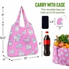 image:imageStelle Lightweight Reusable Grocery Bag with Handles Ripstop Nylon Foldable Tote Shopping Bags for Travel and GroceriesCharlie Pals  Pink