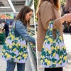 image:imageStelle Lightweight Reusable Grocery Bag with Handles Ripstop Nylon Foldable Tote Shopping Bags for Travel and GroceriesLemon Delight