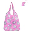 image:imageStelle Lightweight Reusable Grocery Bag with Handles Ripstop Nylon Foldable Tote Shopping Bags for Travel and GroceriesCharlie Pals  Pink