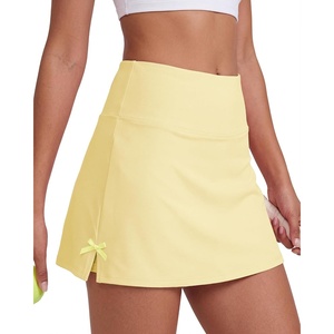 image:imageStelle 14 Womens ALine Tennis Skirt High Waisted Golf Skort with PocketsLemon Butter