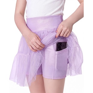 image:imageStelle Girls Skirt with Gymnastic Short Metallic Dance Tulle SkortLavender