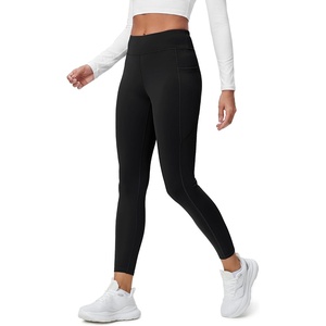 image:imageStelle Womens Fleece Lined Leggings with Pockets High Waisted Yoga PantsBlack