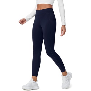 image:imageStelle Womens Fleece Lined Leggings with Pockets High Waisted Yoga PantsNavy