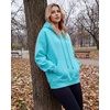 image:imageStelle Womens Oversized Fleece Hoodie Printed Cuff Fall SweatshirtsAqua Blue