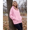 image:imageStelle Womens Oversized Fleece Hoodie Printed Cuff Fall SweatshirtsGlow Pink