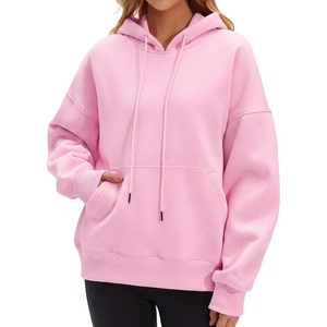 image:imageStelle Womens Oversized Fleece Hoodie Printed Cuff Fall SweatshirtsGlow Pink