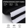 image:imageStelle 3 Pairs Kids Soccer Socks Girls Striped Athletic Knee High Socks3 Pairs3black
