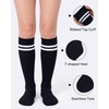 image:imageStelle 3 Pairs Kids Soccer Socks Girls Striped Athletic Knee High Socks3 Pairs3black