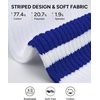 image:imageStelle 3 Pairs Kids Soccer Socks Girls Striped Athletic Knee High Socks3 Pairsblackblack Stripeblue Stripe