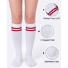 image:imageStelle 3 Pairs Kids Soccer Socks Girls Striped Athletic Knee High Socks3 Pairsgreen Stripered Stripeblue Stripe