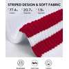 image:imageStelle 3 Pairs Kids Soccer Socks Girls Striped Athletic Knee High Socks3 Pairsred Stripeblue Stripeyellow Stripe