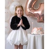 image:imageStelle Girls Faux Fur Dress Coat Cozy Bolero Shrug Button JacketBlack