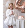 image:imageStelle Girls Faux Fur Dress Coat Cozy Bolero Shrug Button JacketWhite
