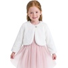 image:imageStelle Girls Faux Fur Dress Coat Cozy Bolero Shrug Button JacketWhite