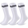 image:imageStelle 3 Pairs Kids Soccer Socks Girls Striped Athletic Knee High Socks3 Pairs3black Stripe