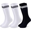 3 Pairs-black+2black Stripe