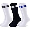 3 Pairs-black+black Stripe+blue Stripe