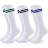 3 Pairs-green Stripe+black Stripe+blue Stripe