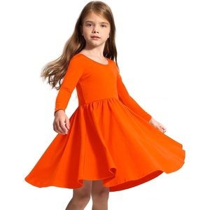 image:imageStelle Girls Cotton Long Sleeve Dress Twirl Skater Dress 312YOrange