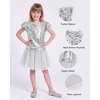 image:imageStelle Girls Sequin Top and Tutu Skirt Sets 2 Piece Outfits 515 YSilver