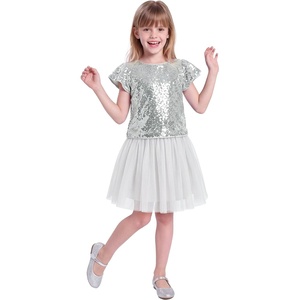 image:imageStelle Girls Sequin Top and Tutu Skirt Sets 2 Piece Outfits 515 YSilver