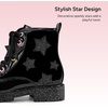 image:imageStelle Combat Boots for Girls Star Print Boots with Side ZipperPatent Black