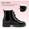 image:imageStelle Combat Boots for Girls Star Print Boots with Side ZipperPatent Black