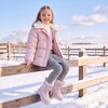 image:imageStelle Girls Snow Boots Warm Faux Fur Collar Kids Winter ShoesRainbow Pink