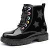image:imageStelle Combat Boots for Girls Star Print Boots with Side ZipperPatent Black
