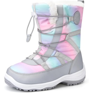 image:imageStelle Girls Snow Boots Warm Faux Fur Collar Kids Winter ShoesMermaid Ombre