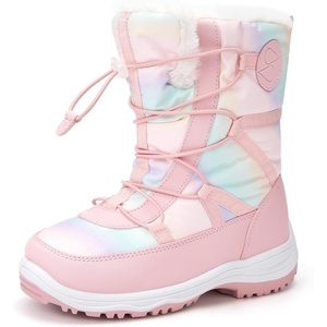 image:imageStelle Girls Snow Boots Warm Faux Fur Collar Kids Winter ShoesRainbow Pink