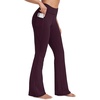 image:imageStelle Fleece Lined Leggings with Pockets for Women High Waisted Yoga PantsPlum