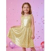 image:imageStelle Girls Sequin Dress Sleeveless ALine Sparkly Dresses 515 YGold