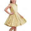 image:imageStelle Girls Sequin Dress Sleeveless ALine Sparkly Dresses 515 YGold