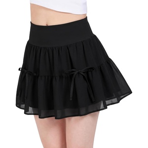 image:imageStelle Girls Tiered Skort with Builtin Shorts Pockets amp BowsBlack