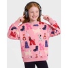 image:imageStelle Girls Crewneck Sweatshirt Kids Cute Dog Print Long Sleeve ShirtsPuppy Paradepink