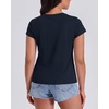 image:imageStelle Womens Cotton VNeck T Shirt Short Sleeve Basic Tees Casual TopsNavy