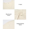 image:imageStelle Womens Cotton VNeck T Shirt Short Sleeve Basic Tees Casual TopsWhite Beige