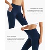image:imageStelle Womens Yoga Pants with Pockets High Waisted Capri Leggings Tummy Control Workout Cycling PantsNavy
