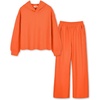 image:imageStelle Girls Waffle Knit Hoodie and Sweatpants 2 Piece Outfits 515 YOrange