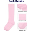 image:imageStelle Girls Knee High Socks Cotton School Uniform Dress Long Sock 3 PairsBlackpinktrue White