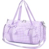 image:imageSTELLE Girls Dance Bag Gymnastics Duffle Bag with Shoe CompartmentBGHFLavender Gingham
