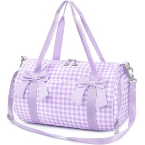 image:imageSTELLE Girls Dance Bag Gymnastics Duffle Bag with Shoe CompartmentBGHFLavender Gingham