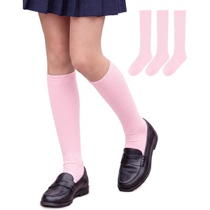 image:imageStelle Girls Knee High Socks Cotton School Uniform Dress Long Sock 3 Pairs3pink