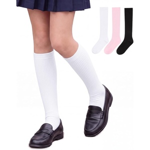 image:imageStelle Girls Knee High Socks Cotton School Uniform Dress Long Sock 3 PairsBlackpinktrue White